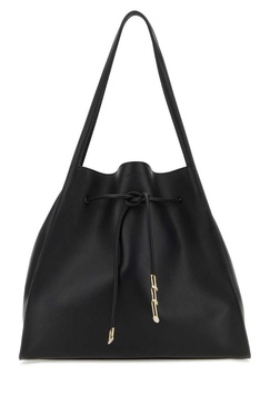 Lanvin Woman Black Leather Sequence Shopping Bag