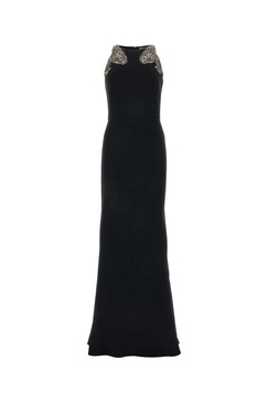 Alexander McQueen Orchid Embroidered Sleeveless Gown