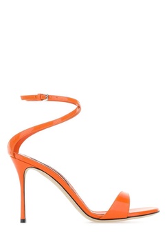 Orange Leather Godiva Sandals