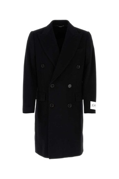 Double-breasted wool-blend coat