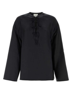 Black Silk Zamia Blouse