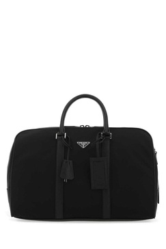 Prada Logo Plaque Zipped Travel Bag