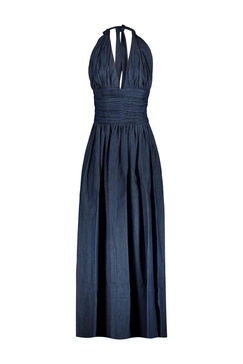 Rochas Maxi Dress In Japanese Chambray Clothing