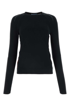 Prada Long-Sleeved Crewneck Knitted Top