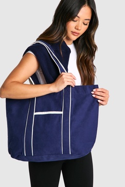 Contrast Detail Canvas Tote Bag 