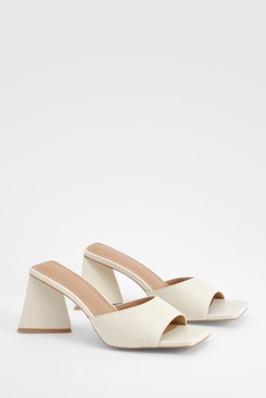 Flared Heel Basic Mules