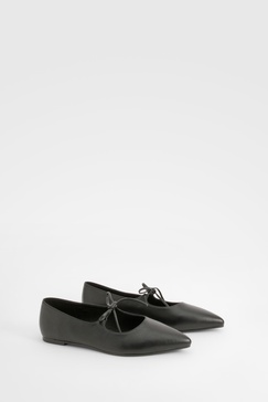 Wide Width Bow Detail Pointed Flats