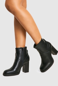 Panel Detail Heeled Boot 