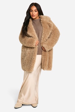 Plus Teddy Faux Fur Coat