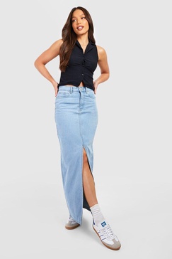 Tall Denim Split Front Maxi Skirt