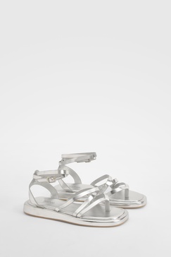 Wide Width Strappy Chunky Sandals