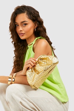 Metallic Woven Clutch Bag