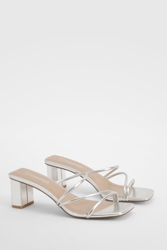 Strappy Low Block Heel Mule  