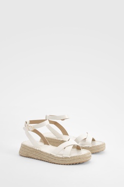 Croc Crossover Flatform Sandals 