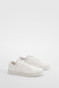 Contrast Panel Basic Flat Sneakers