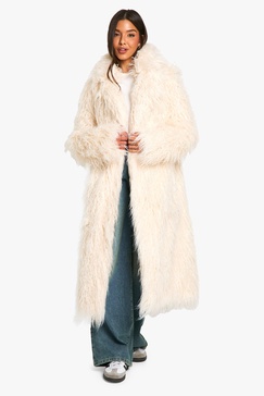 Faux Mongolian Fur Maxi Coat