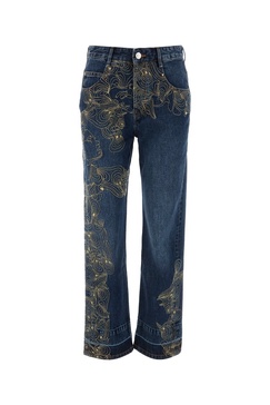 Isabel Marant Embroidered Straight Leg Jeans