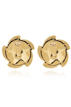 Saint Laurent Floral Motif Clip On Earrings