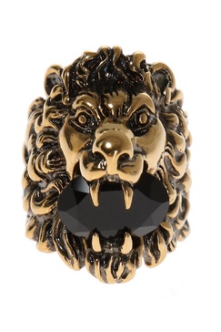 Gucci Crystal Embellished Lion Ring