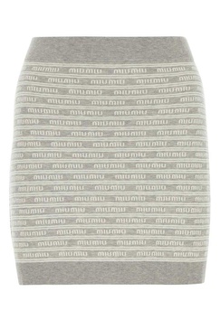 Miu Miu Logo-Embroidered Knitted Mini Skirt