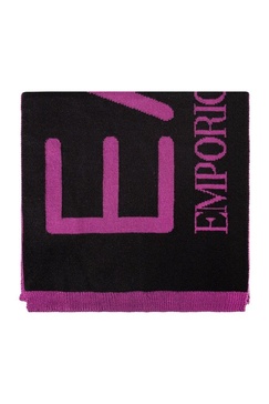 Ea7 Emporio Armani Logo Intarsia-Knit Scarf