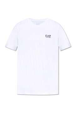 Ea7 Emporio Armani Logo Printed V-Neck T-Shirt