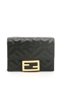 Fendi Micro Logo Embossed Trifold Wallet