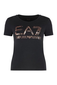 Ea7 Emporio Armani Metallic Logo-Printed Crewneck T-Shirt