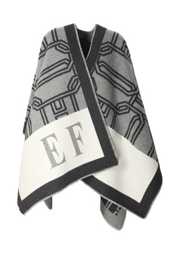 Elisabetta Franchi Lettering Jacquard Cape