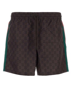 Gucci GG Monogram Web Detailed Swim Shorts