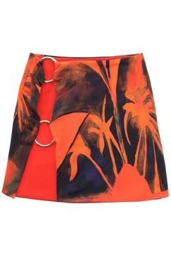 Louisa Ballou Double Ring Graphic Printed Mini Skirt