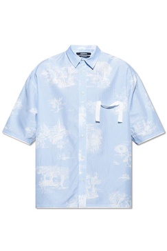 Jacquemus La Chemise Cabri Boxy Grosgrain Logo Shirt