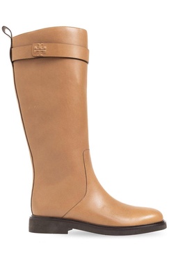 Tory Burch Double T Round-Toe Knee-High Boots