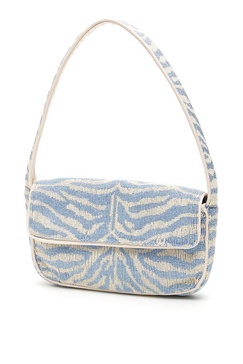 Staud Tommy Beaded Zebra Pattern Shoulder Bag