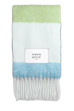 Maison Kitsuné Striped Fringed Scarf