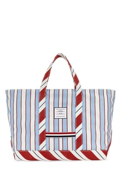 Thom Browne Man Printed Canvas Medium Handbag