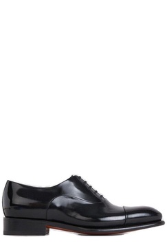 Santoni Round Toe Slip-On Oxford Shoes