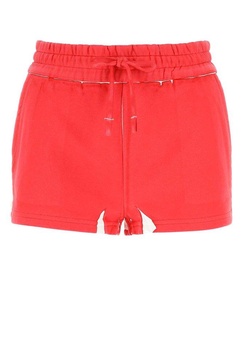 Miu Miu Logo Printed Drawstring Shorts