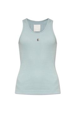 4G ribbed-knit cotton-blend tank top