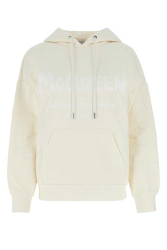 Alexander Mcqueen Woman Ivory Cotton Oversize Sweatshirt