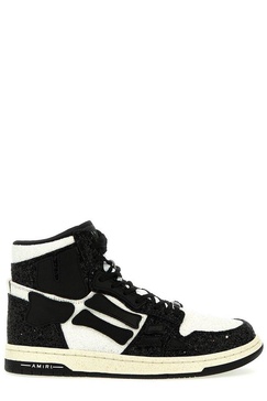 Black & White Glitter Skel Top Hi Sneakers