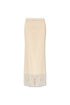 Nanushka ‘Lindy’ fringed openwork skirt