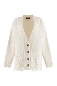 Blumarine Embroidered Button-Up Cardigan