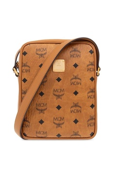 MCM Logo Plaque Zip-Up Crossbody Bag