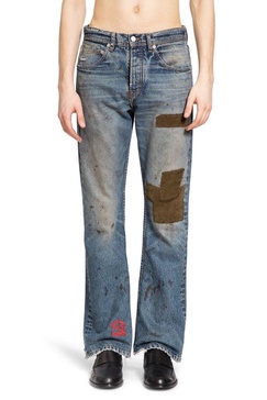 Kids Rich Depressed Patchwork Distressed Flared Jeans