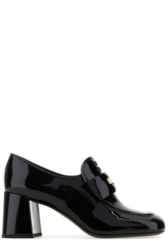 Miu Miu High-Heeled Slip-On Moccasins