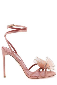 Aquazzura Reve Bow-Detailed Ankle Strap Sandals