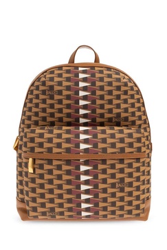 Bally Pennant Logo Printed Zip-Up Backpack