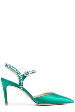 Stuart Weitzman Pointed-Toe Ankle Strapped Pumps