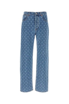 Marine Serre All-Over Crescent Moon Printed Jeans